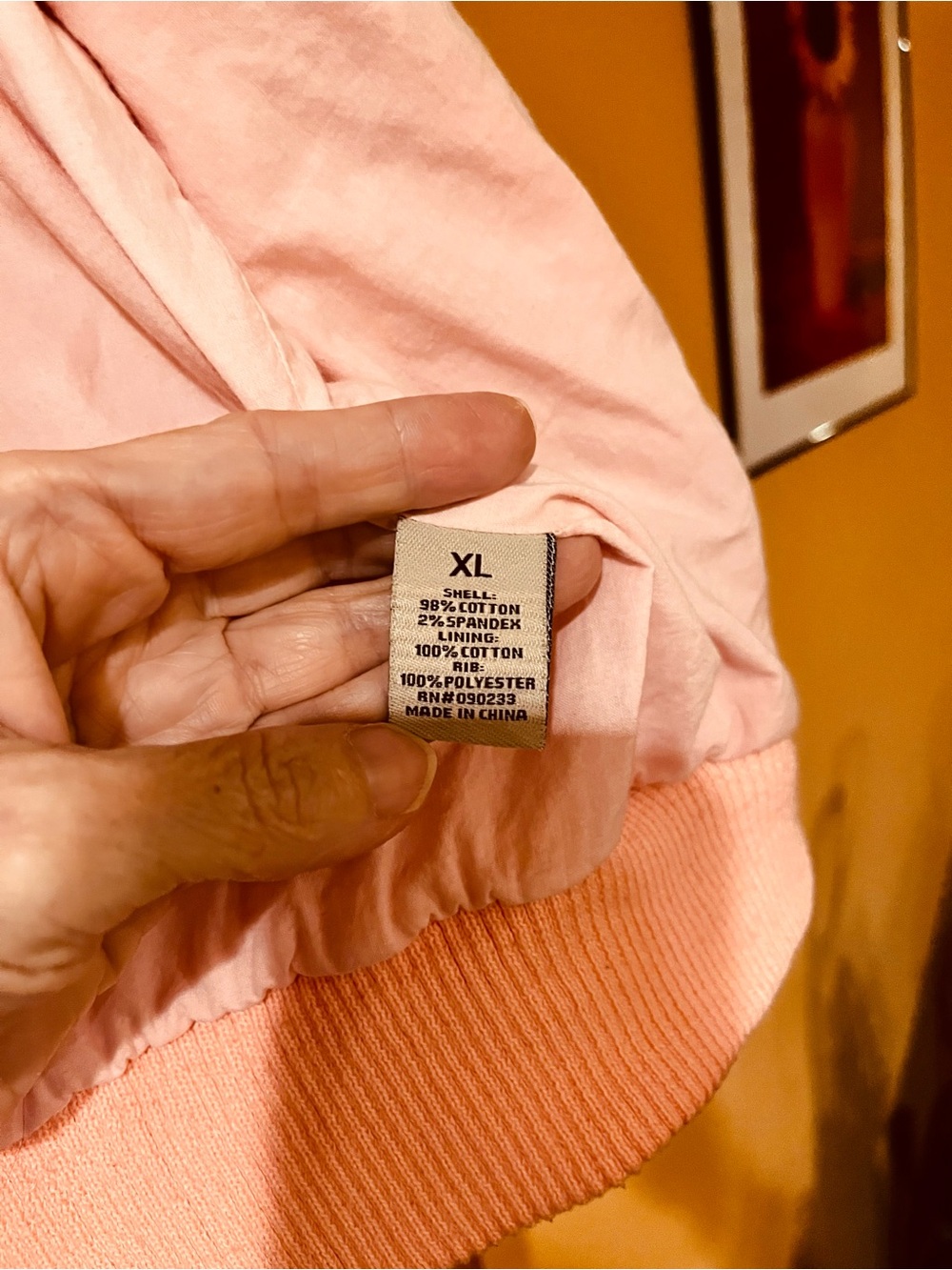 Kirra Light Pink Bomber Jacket with knit Trim size XL - Picture 11 of 13